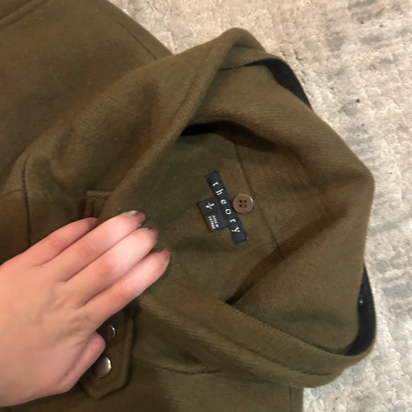 Theory Olive Green Military Coat - Picture 3 of 6